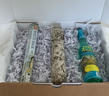 Surtido de productos de la botánica